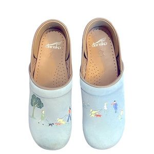 Dansko Women's Size EU 41 US 11 Twin Pro Dog Walkers Milled Nubuck Clogs Blue